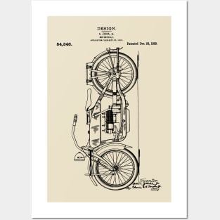 Motorcycle Patent Drawing 1919 Posters and Art